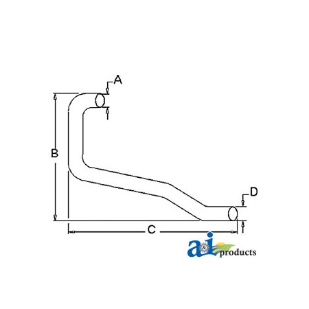 A & I Products Horizontal Outlet Pipe 33" x2" x2" A-NCB5255B